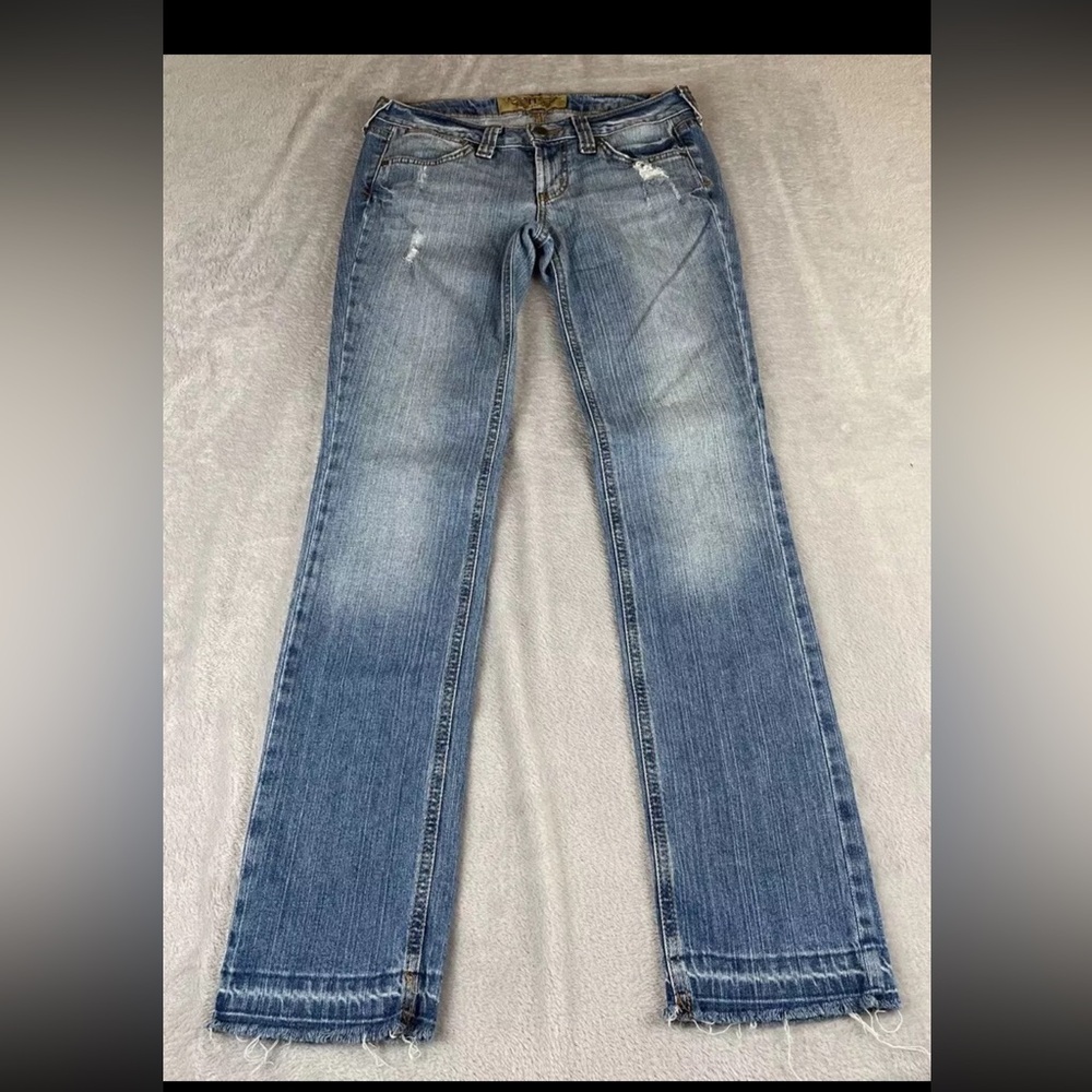 Hint Jeans juniors light wash blue distressed denim skinny leg jeans size 5